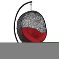 Modway Encase Swing Outdoor Patio Lounge Chair, Red EEI-739-RED-SET